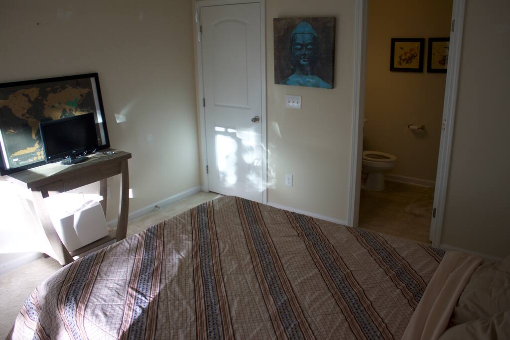 Room with its own private bathroom.
