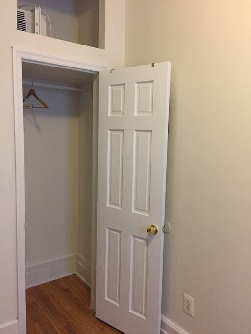 Your bedroom with window and great light, closet + storage, dresser and full length mirror. (Work desk set added upon request - great for students!)