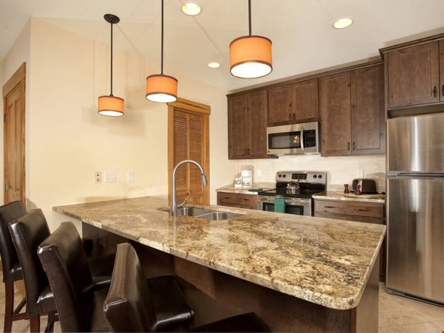 Cook meals in the fully-equipped kitchen