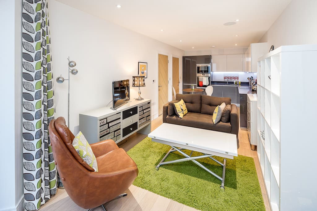 The newly refurbished living room