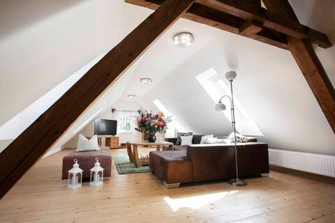 Loft in a mill setting