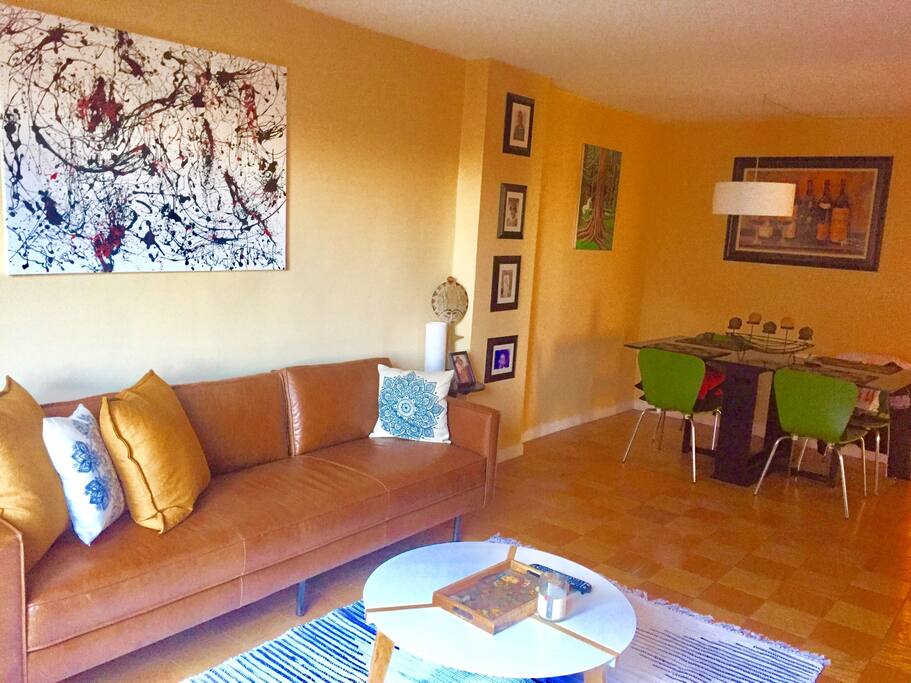 Living room connected to the dining area.