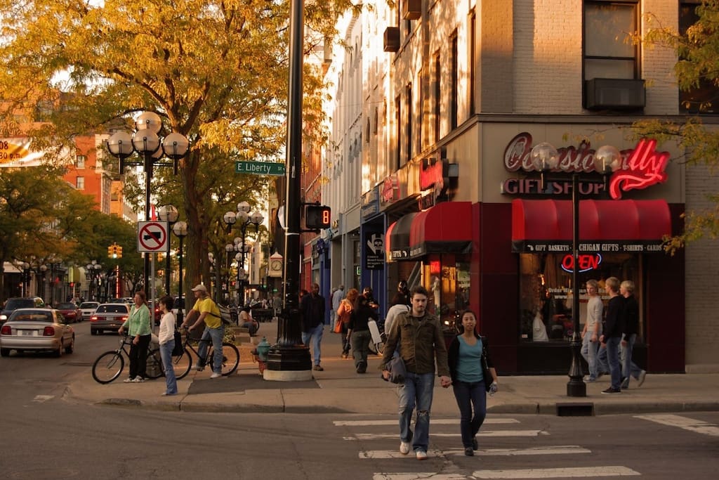 Downtown Ann Arbor is a short 12-minute walk.