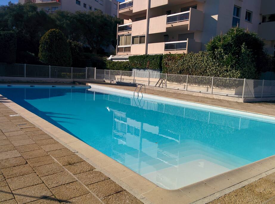 La piscine de l'immeuble