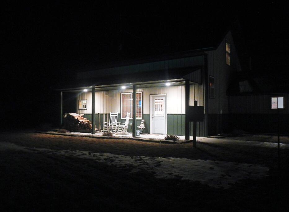 The front porch faces the west towards Lake Winnebago.