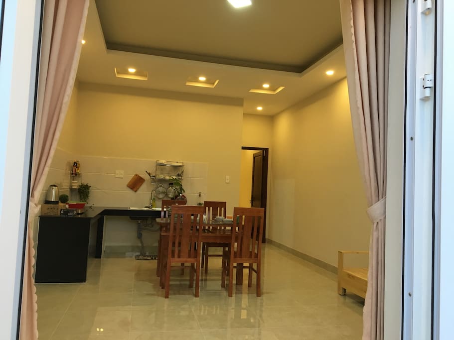 Living room & area kitchen