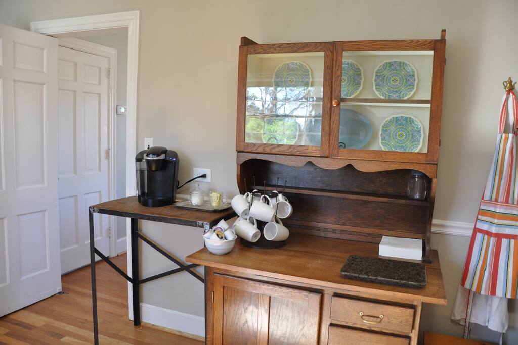 Coffee maker and Keurig provided.