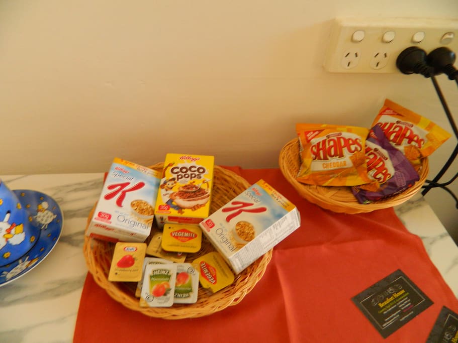 Standard breakfast provided in room