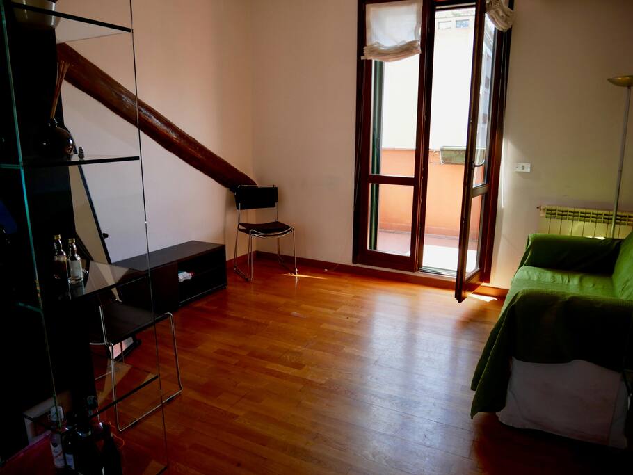 Pull-Out couch and open space on living room
