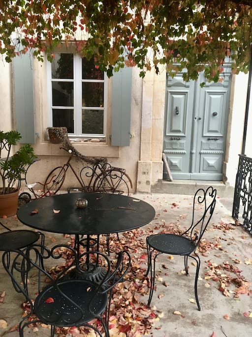 entrance door on one of the two kitchen terraces