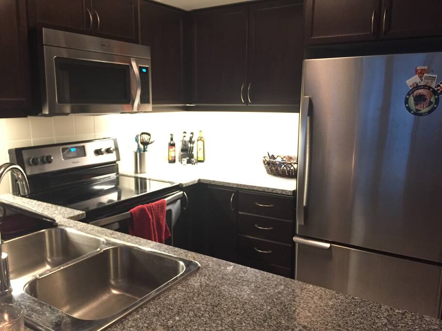 Fully stocked kitchen with new appliances