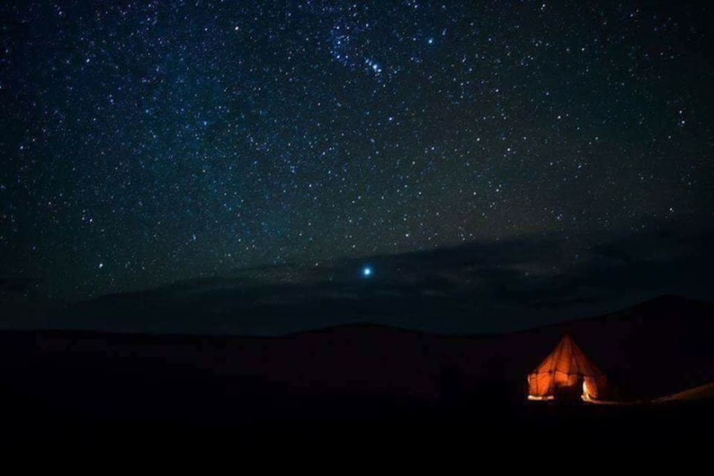 Tent under stars