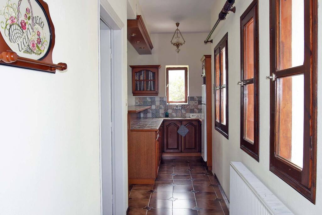 The kitchen has been recently renovated.