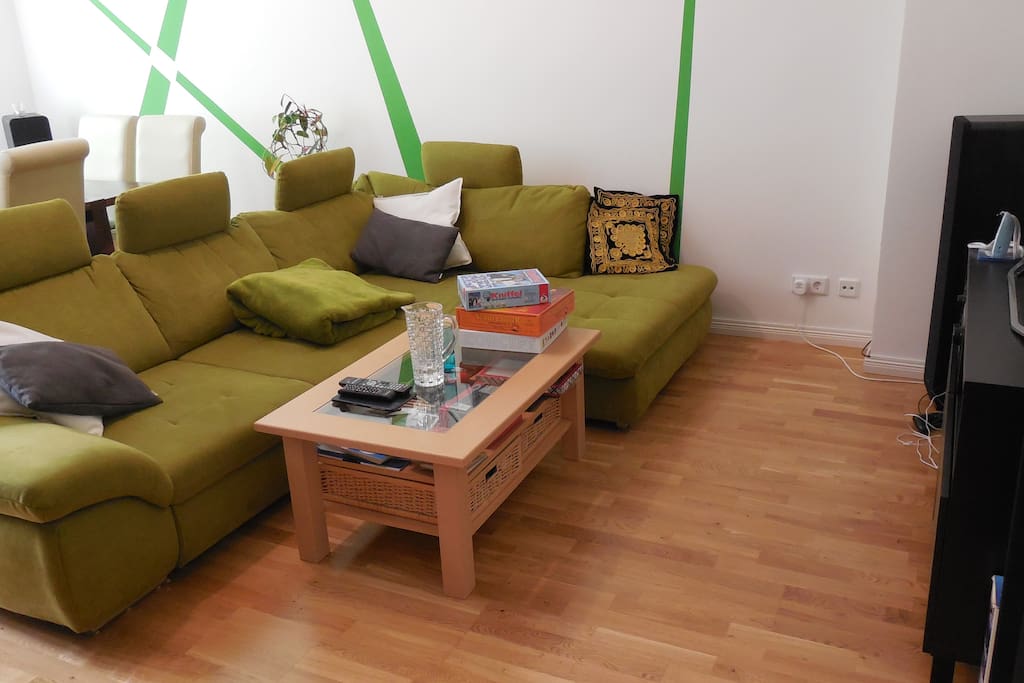 (Sleeping) couch in living room - offers sleeping space for 2 guests or just a comfortable area to read / watch Netflix