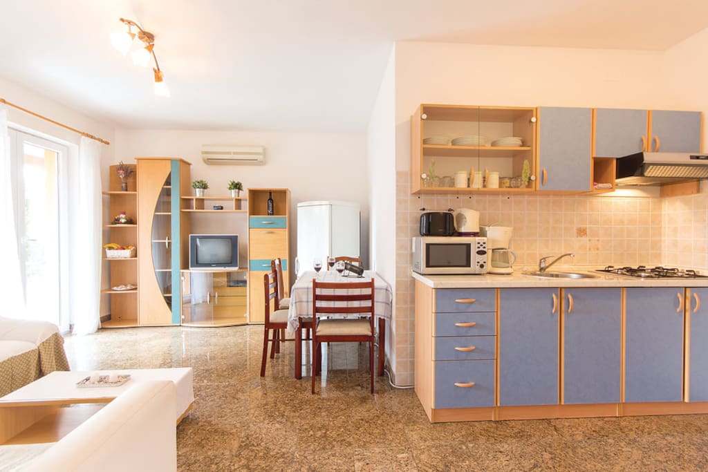 Kitchen overlooking the living room