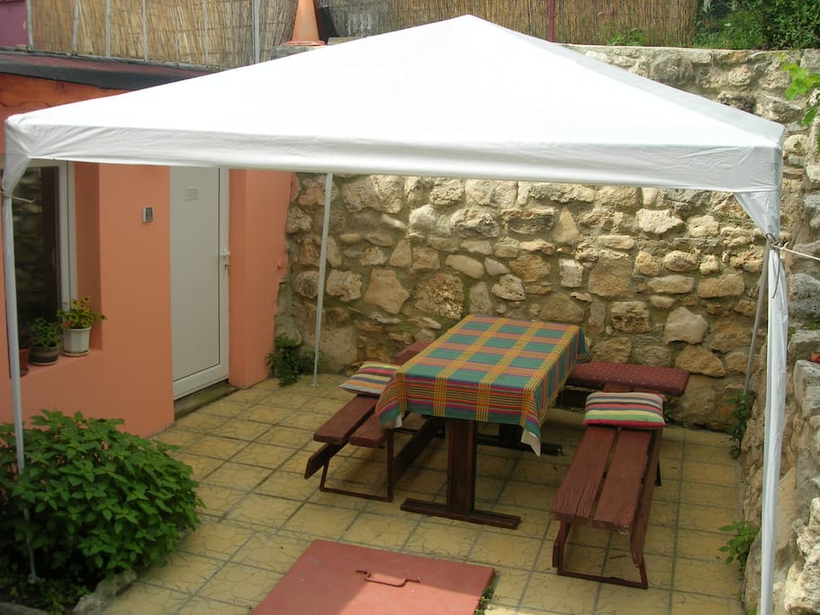 Garden Barbecue and a tent for romantic dinners