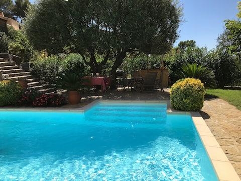 Annonce Airbnb populaire: Beautiful villa ground floor, air conditioning, pool, close to the sea à La Ciotat