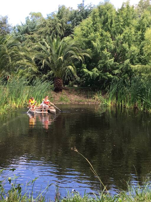 Tajamar rodeado de vegetación con posibilidad de acceder en catamarán