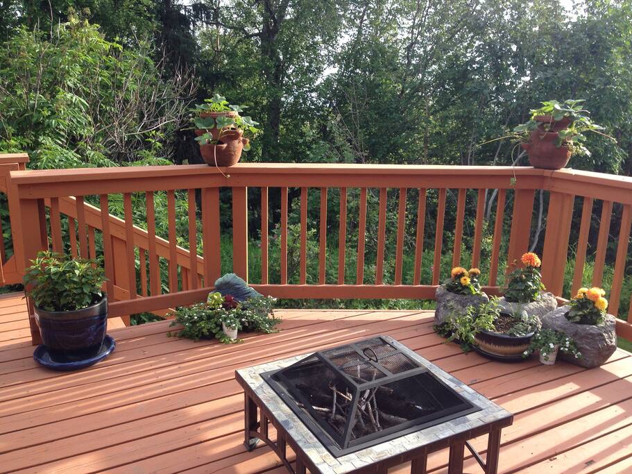 The south-facing deck.