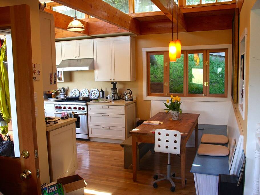 Dining room with built in banquette.