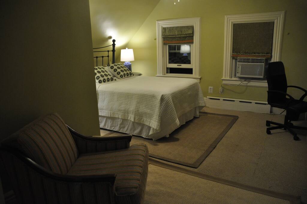 Room 5- Full Bed desk and comfy chair