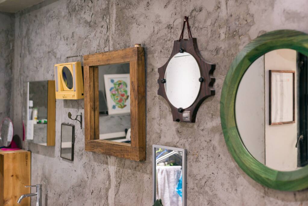 Mirrors in the public bathroom