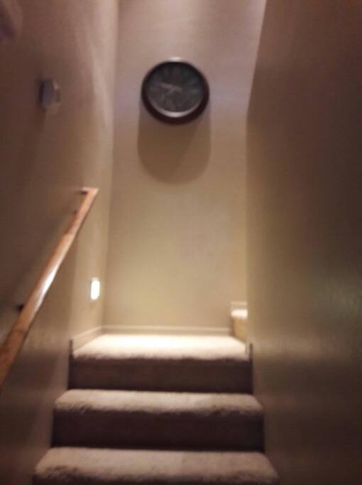 Lighted stairs to the 2nd floor.