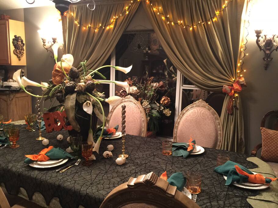 Decorated for Halloween parties