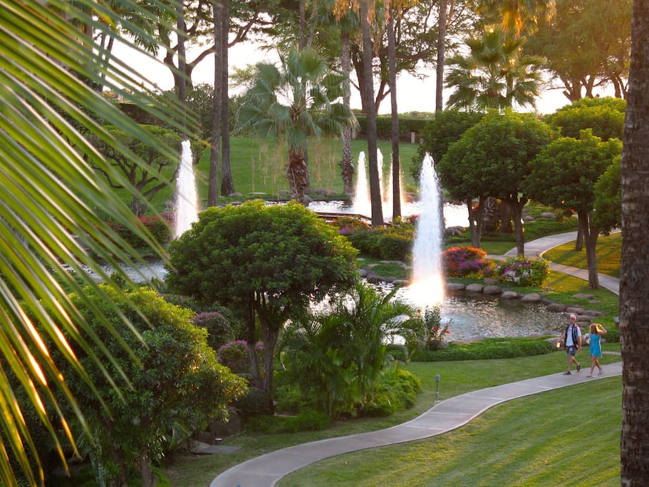 View from Lanai of Spectacular Gardens and Ocean