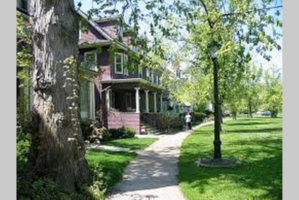 Side view and walkway to house