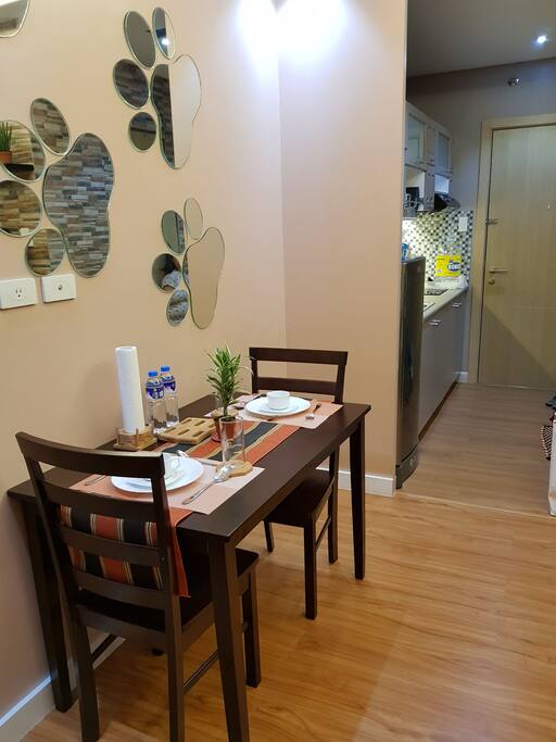 Ergonomically designed dining table.