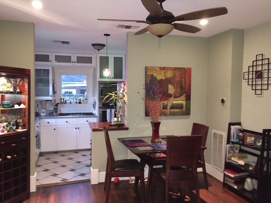 Lots of natural light in living room and kitchen