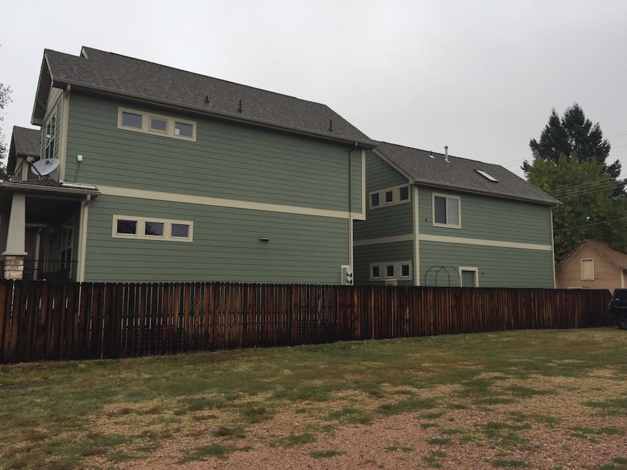 View from side, unit B above garage.