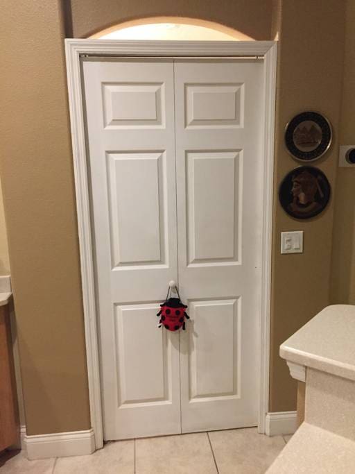 Privacy doors to bedrooms and bathroom