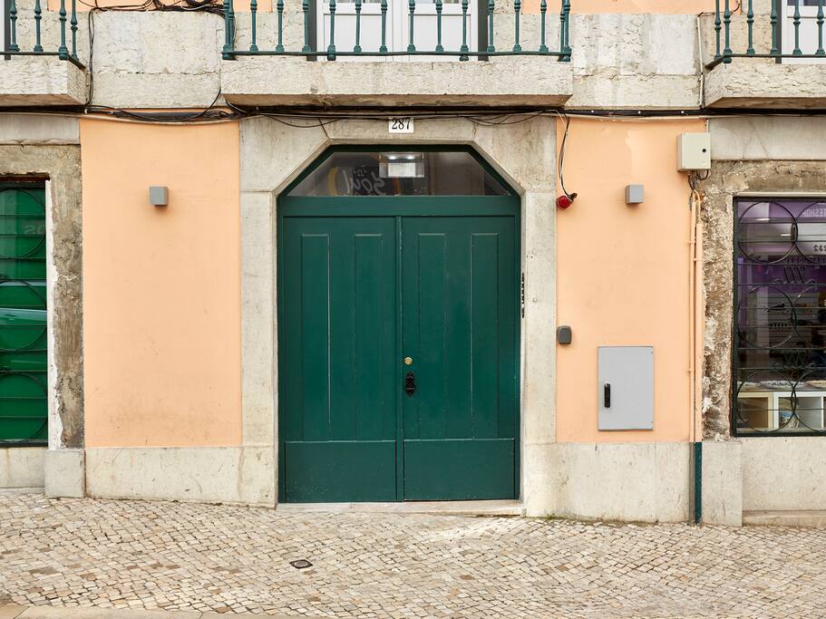 Our Building Door at Rua da Madalena.