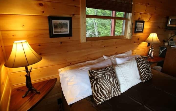 Suite matrimoniale grande al piano inferiore con zona TV privata, angolo cottura e terrazza privata.