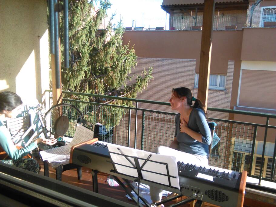 terrazza con tettoia in legno