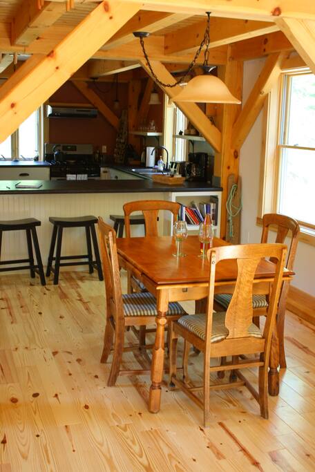 Dining area looking into kitchen