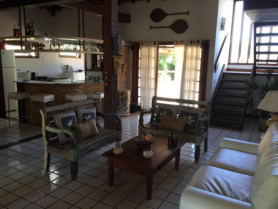 Sala de Estar com cozinha integrada