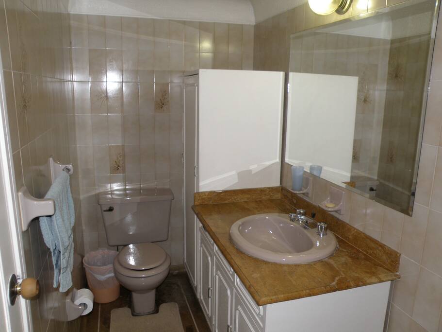 Baño completo, iluminado y amplio
