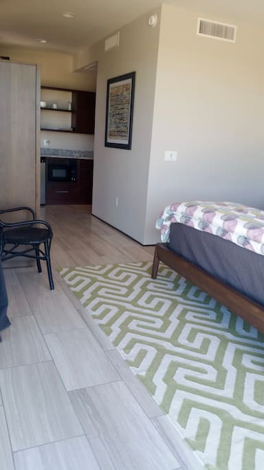 Sleeping area separate from kitchenette