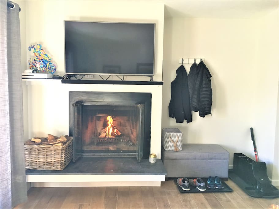 Enjoy the fire while watching a movie or playing XBOX