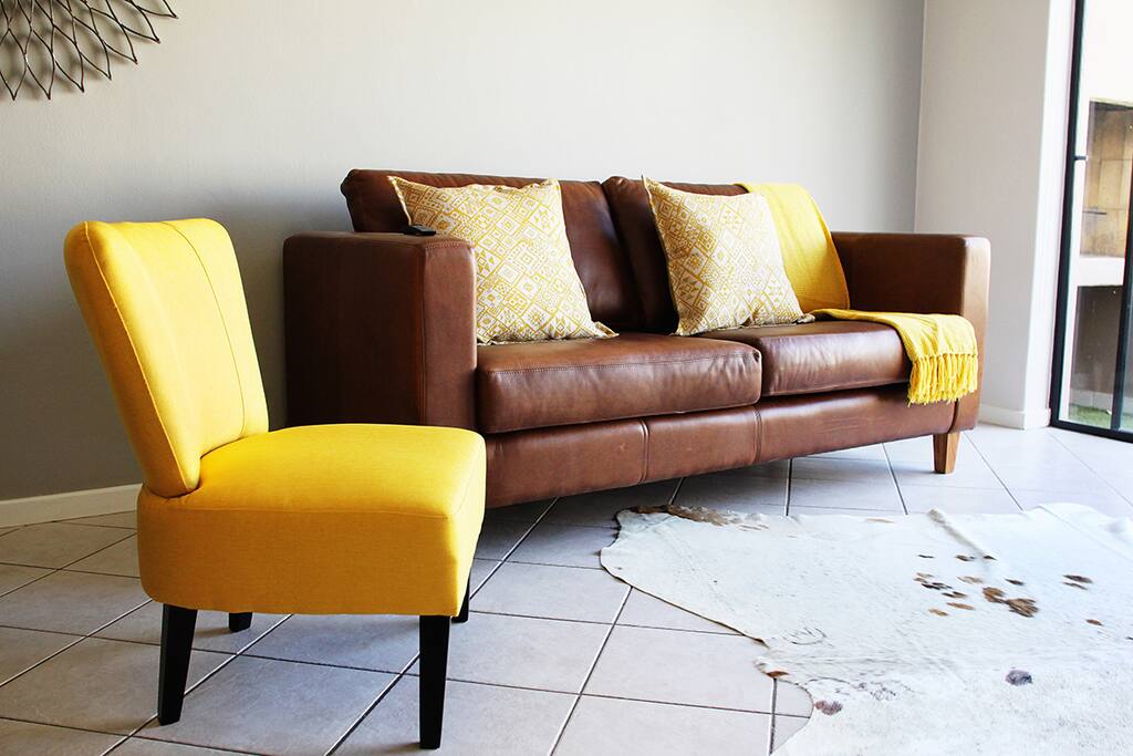 Comfy leather couch
