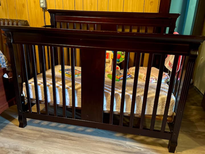 We have a crib in the master bedroom! Let us know you’re bringing a baby and we will have it ready for you.