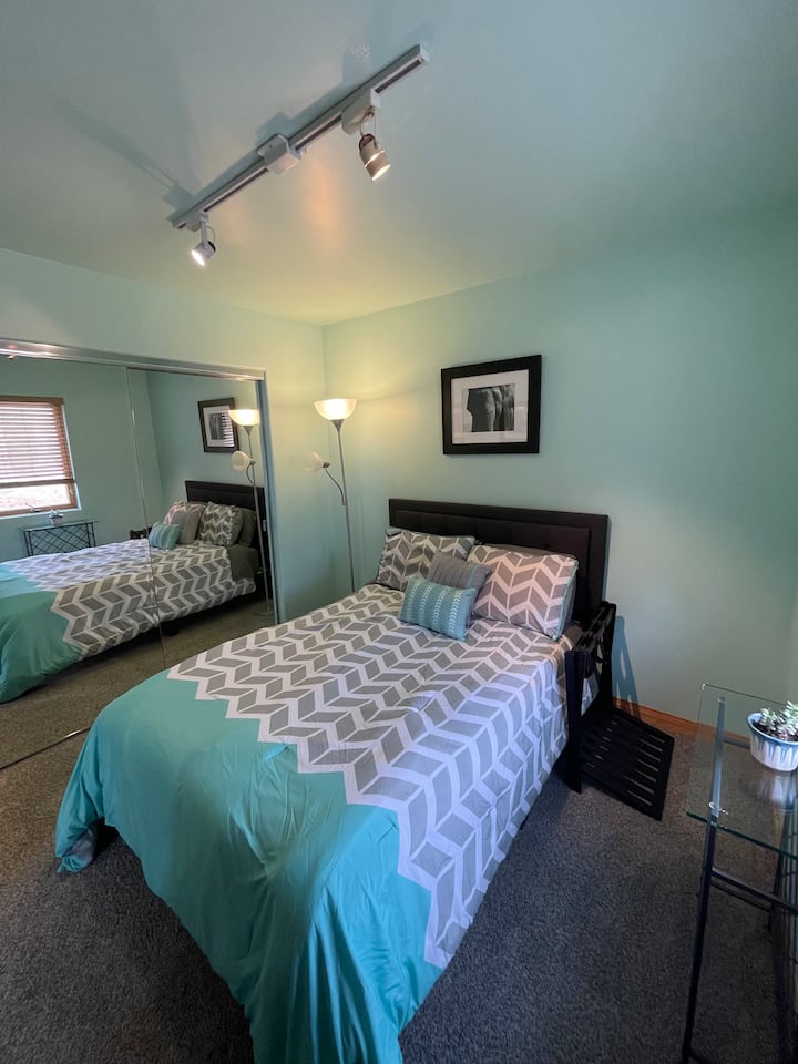 Second bedroom with double bed.