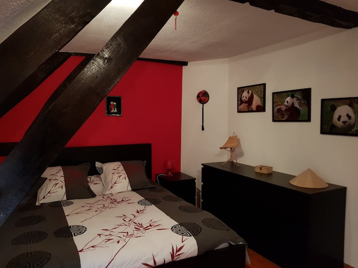 CHAMBRE ASIE LIT DOUBLE 160X200