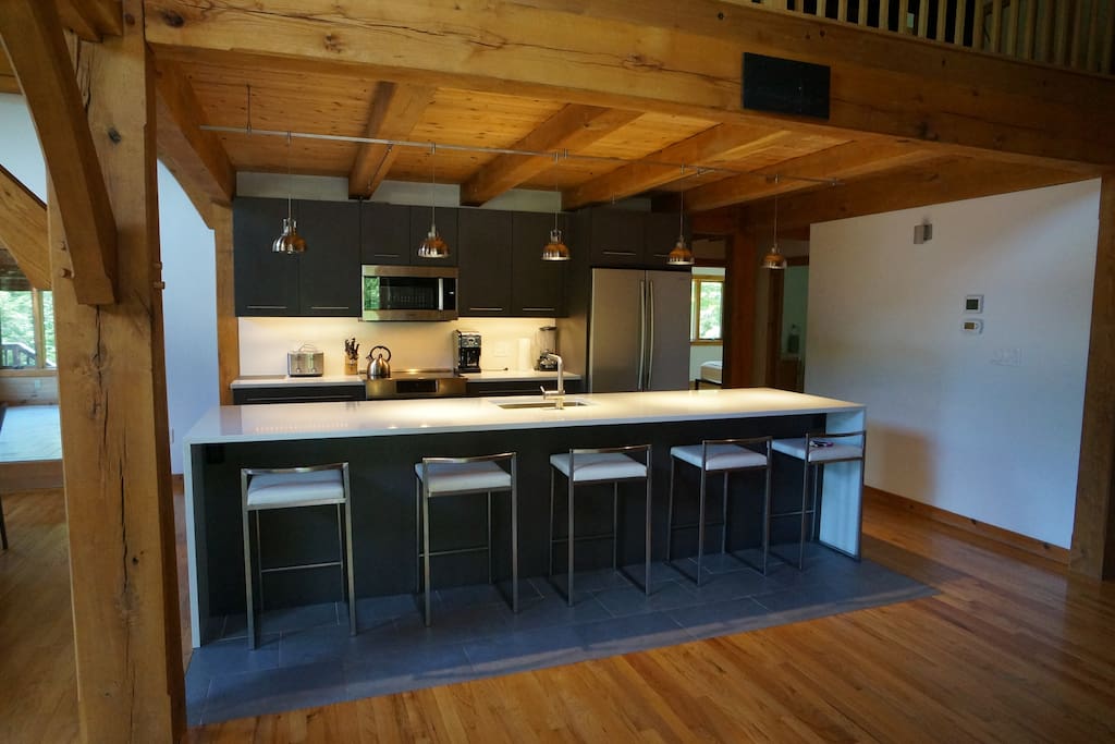 Modern new kitchen with German appliances and quartz countertops