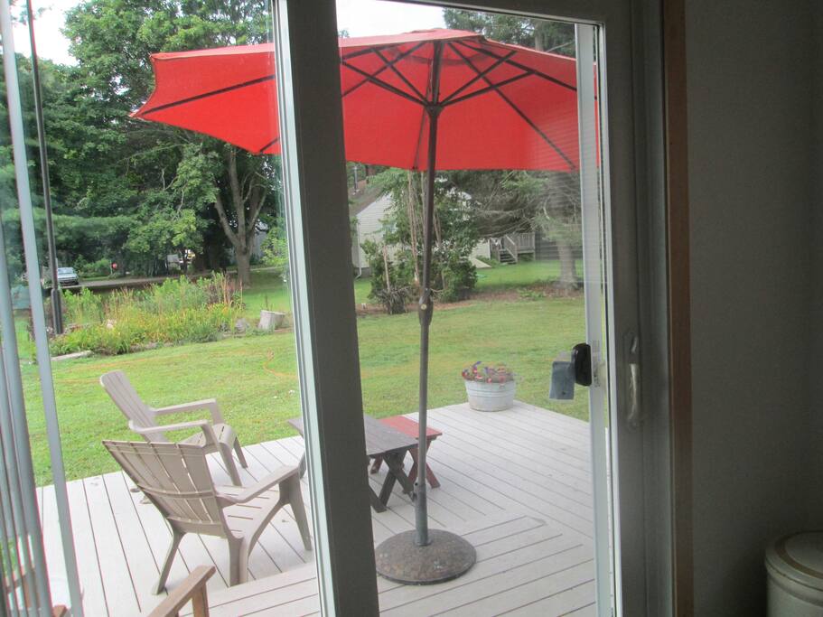 sliding door from kitchen.. nice view