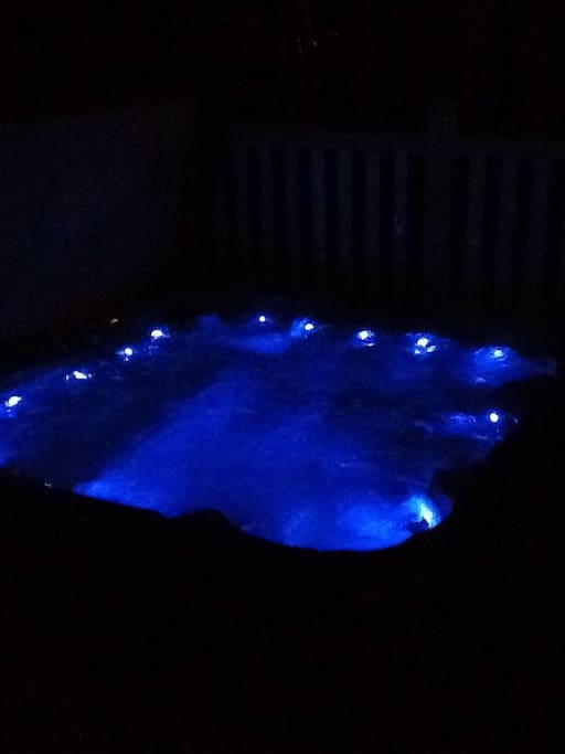 Our hot tub at night