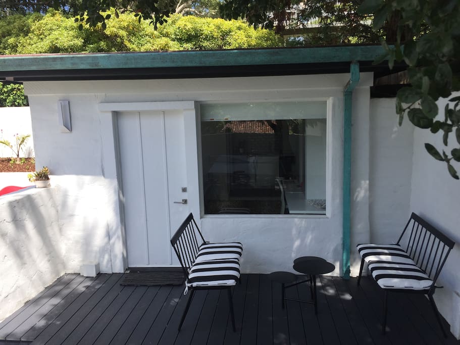 Studio Guesthouse outdoor seating.
